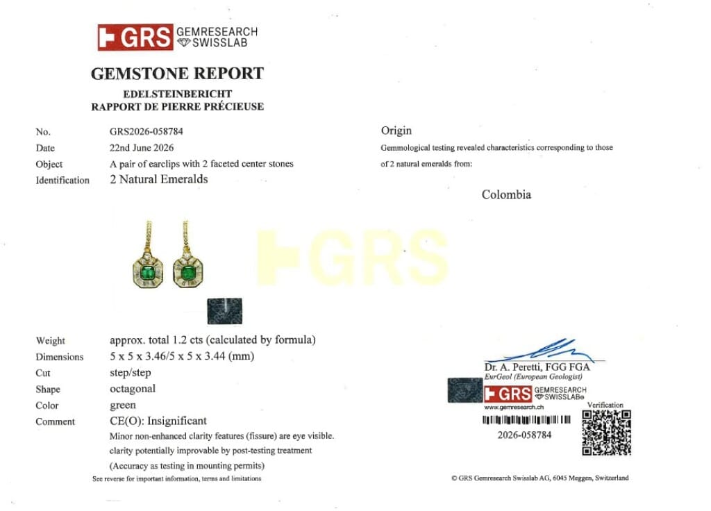 Gold, Colombian Emerald and Diamond Ring and Earring Set