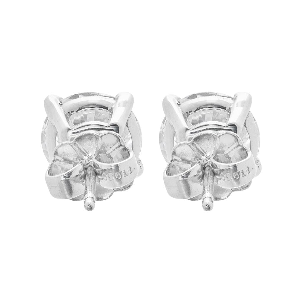 Platinum and 2.65ctw Round Brilliant Cut Diamond Stud Earrings
