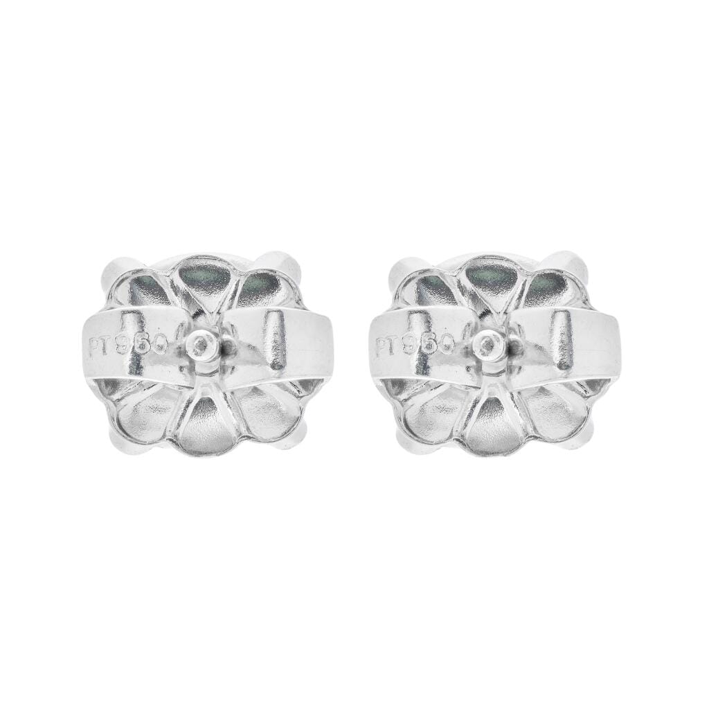 Platinum and 1.20ctw Round Brilliant Cut Diamond Stud Earrings