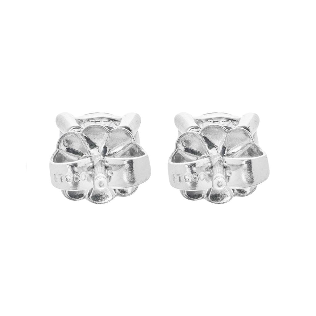 Platinum and 1.16ctw Round Brilliant Cut Diamond Stud Earrings