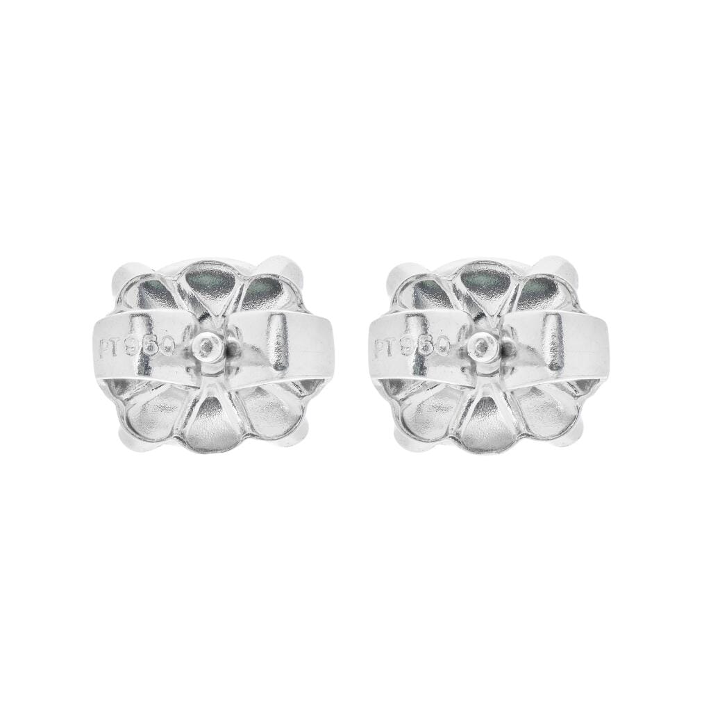 Platinum and 1.05ctw Round Brilliant Cut Diamond Stud Earrings
