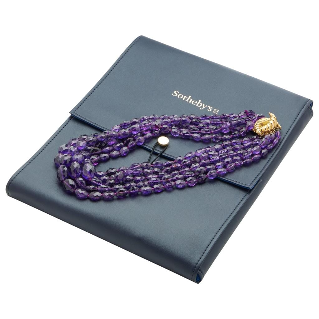 Gold and Amethyst Bead Necklace