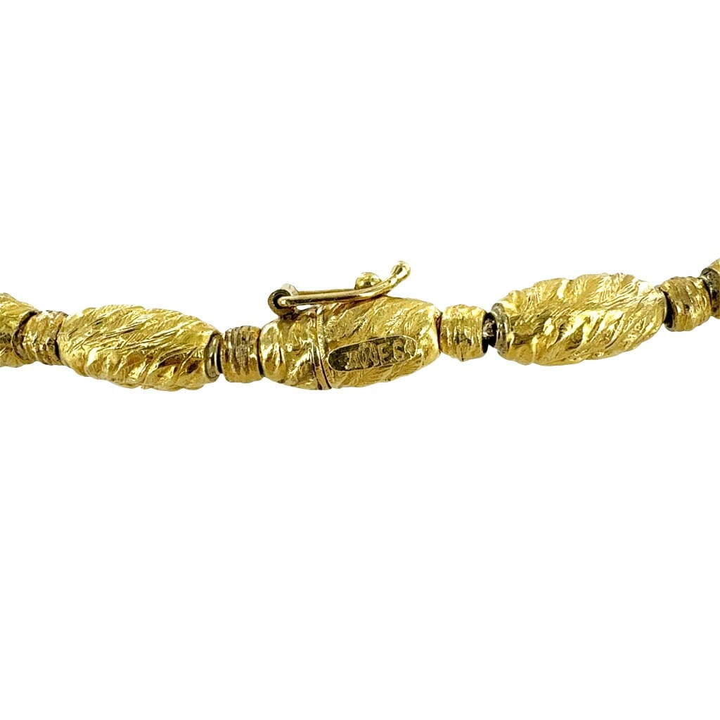 Vintage Gold Hammered Pendant Necklace