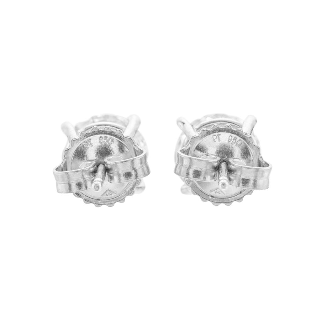 Platinum and 2.33ctw Round Brilliant Cut Diamond Stud Earrings