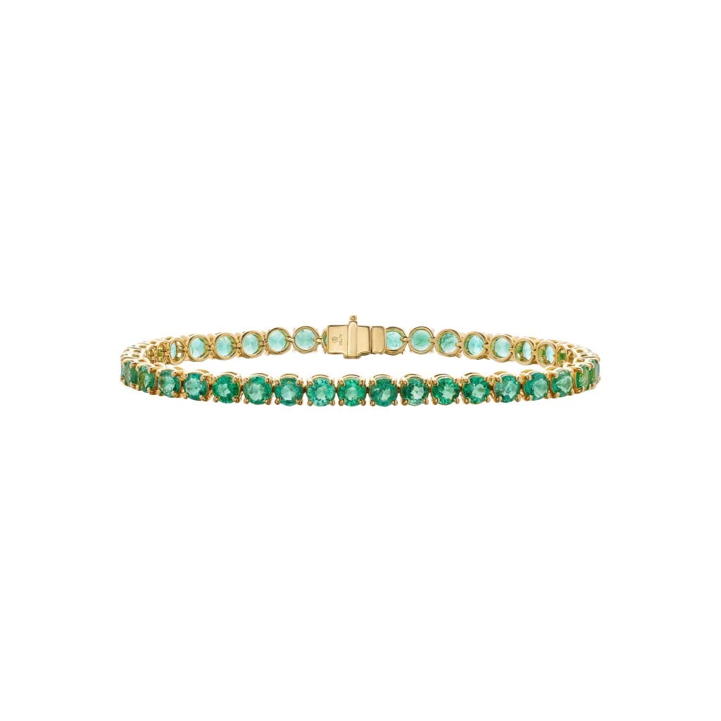 Gold and 9.85ctw Emerald Tennis Bracelet
