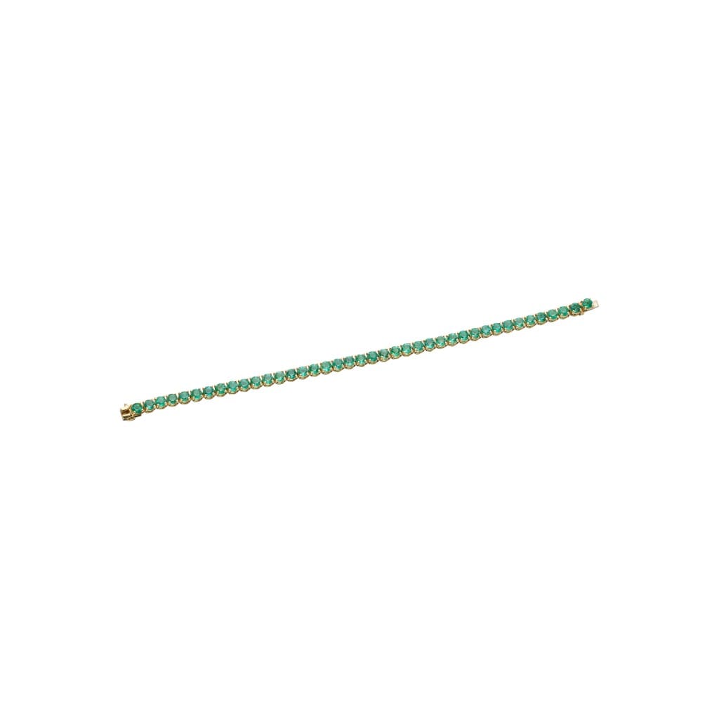 Gold and 9.85ctw Emerald Tennis Bracelet