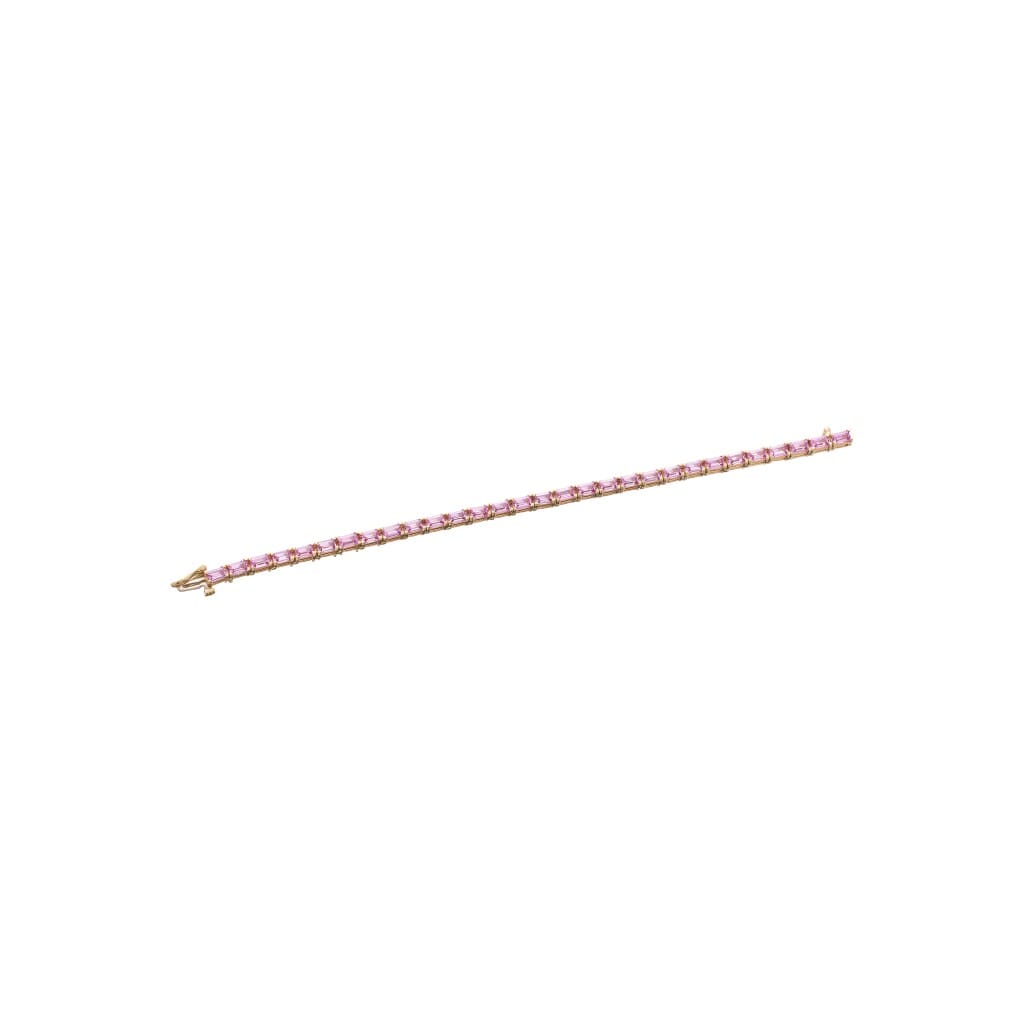 Gold and 10.90ctw Pink Sapphire Tennis Bracelet