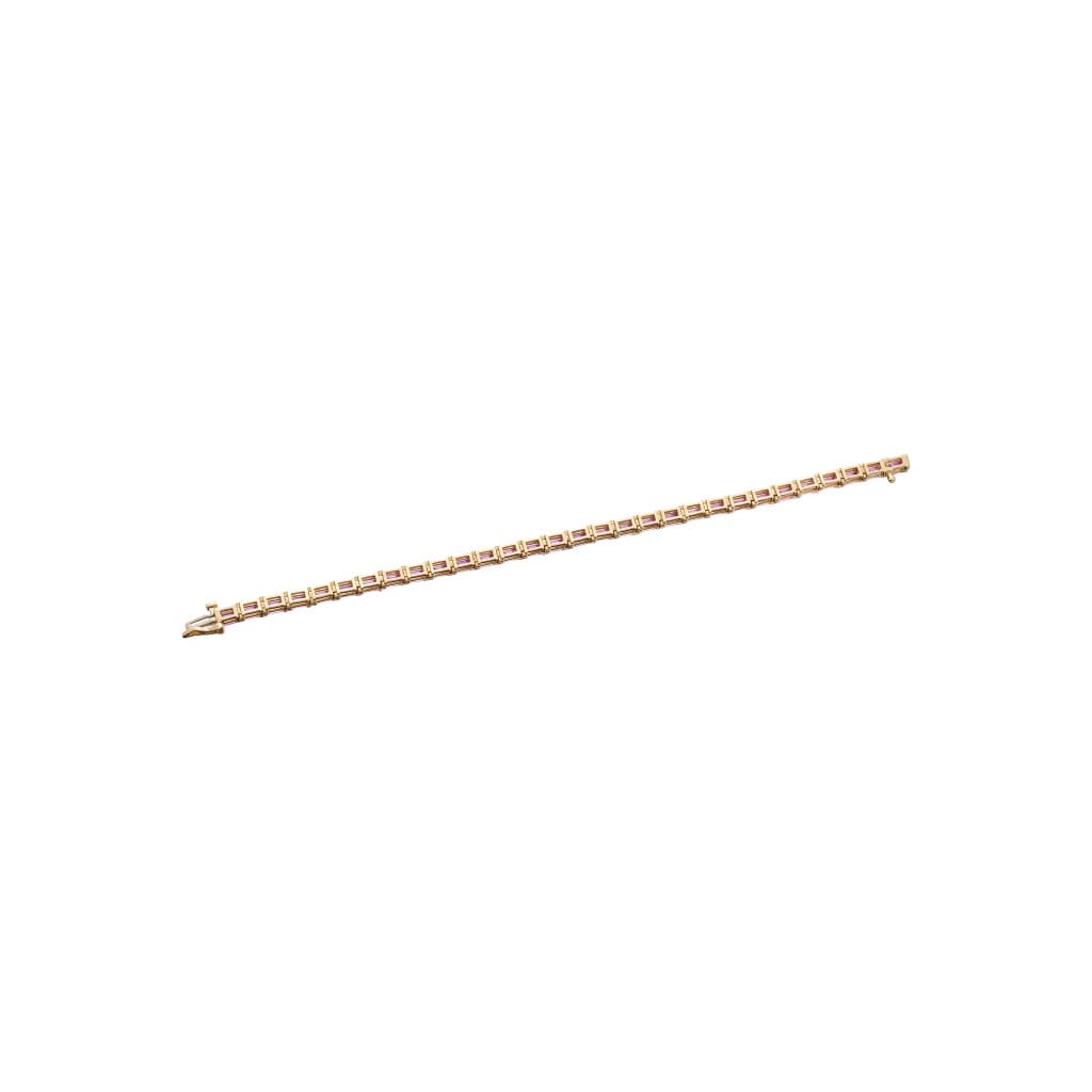 Gold and 10.90ctw Pink Sapphire Tennis Bracelet