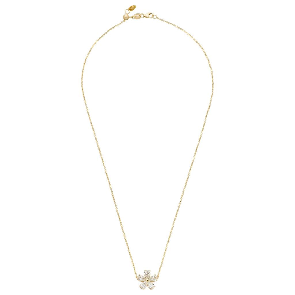 Gold and 1.50ctw Diamond Floral Pendant Necklace