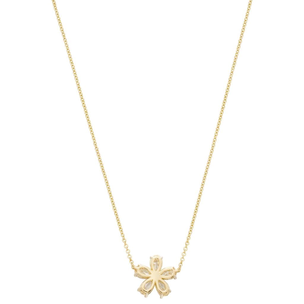Gold and 1.50ctw Diamond Floral Pendant Necklace