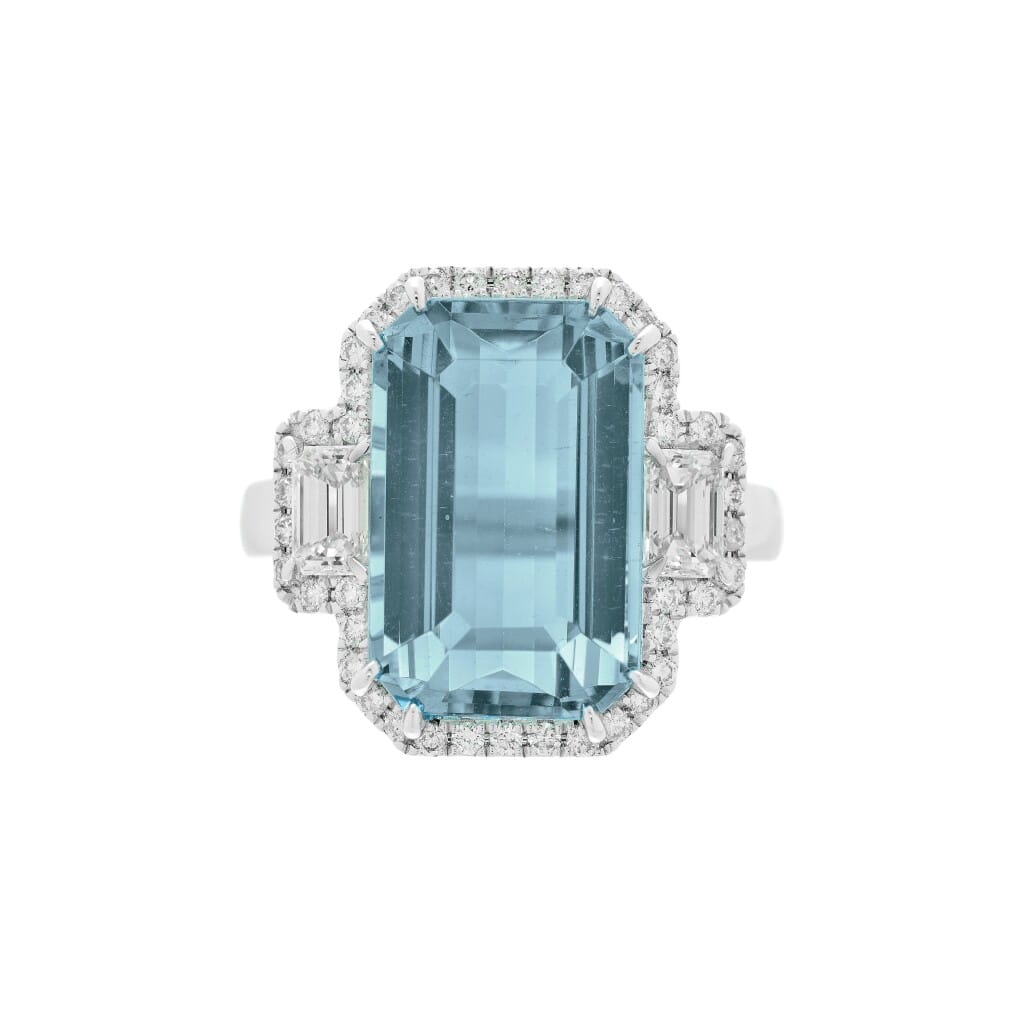 White Gold, 8.00ct Aquamarine and Diamond Ring