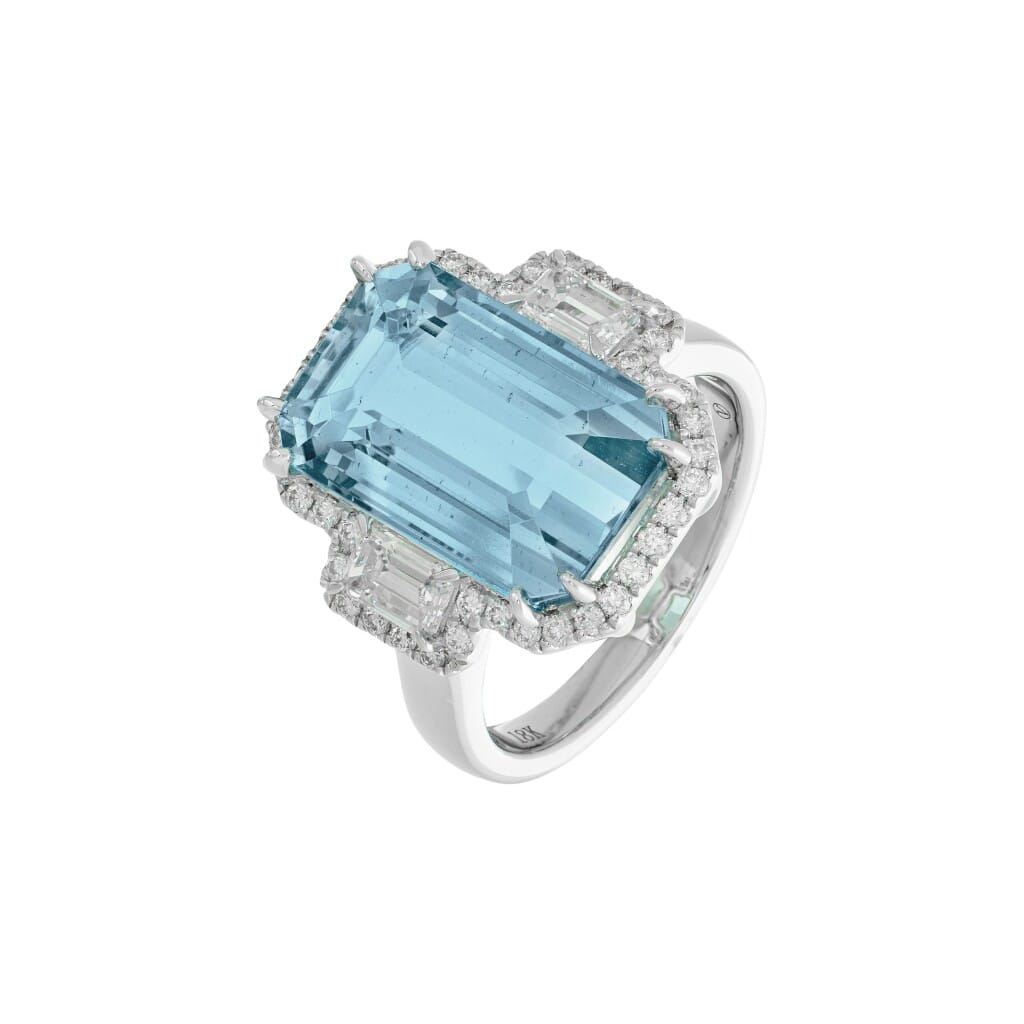 White Gold, 8.00ct Aquamarine and Diamond Ring