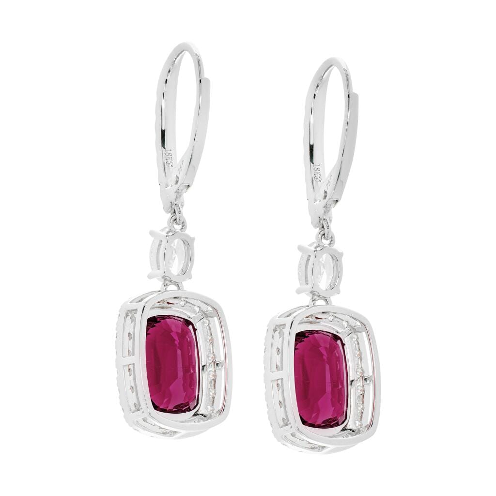 White Gold, 6.25ctw Tourmaline and Diamond Drop Earrings