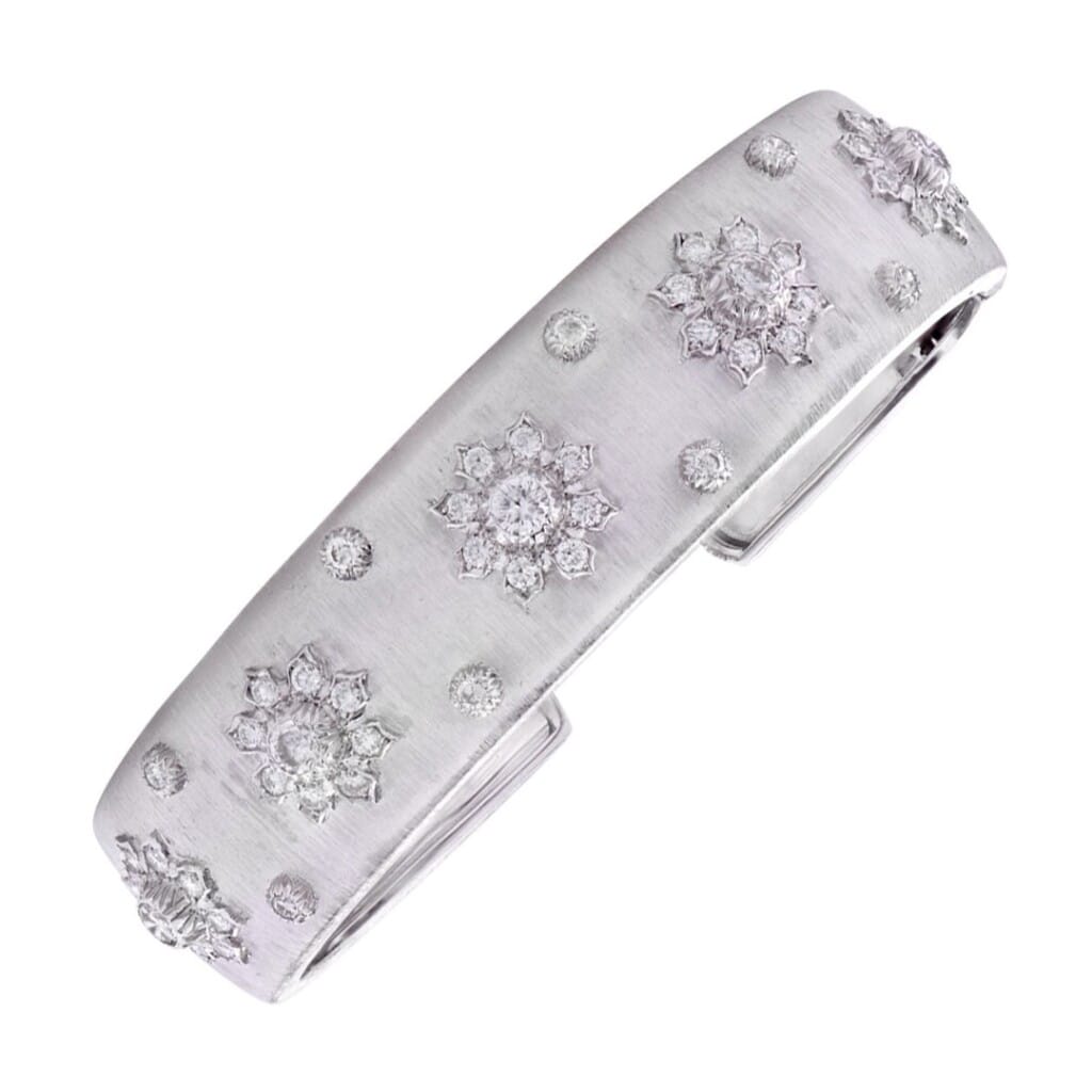 Vintage White Gold and Diamond Cuff Bracelet