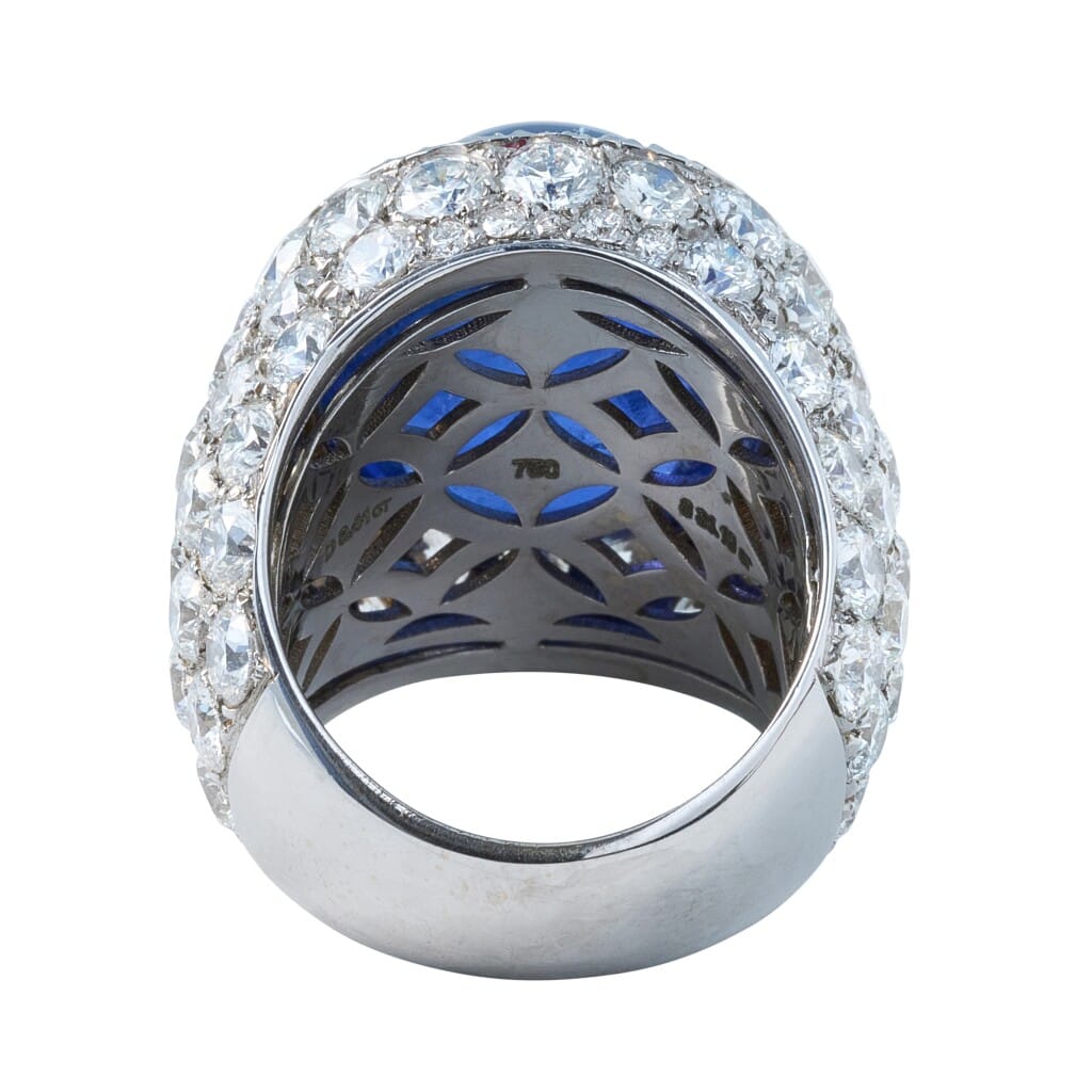White Gold, 34.18ct Ceylon Sapphire and Diamond Ring
