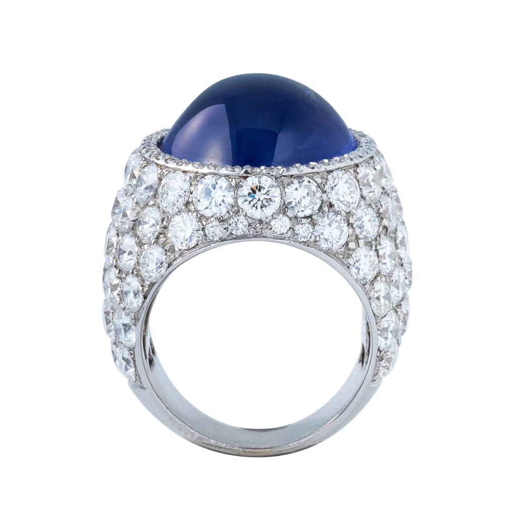 White Gold, 34.18ct Ceylon Sapphire and Diamond Ring