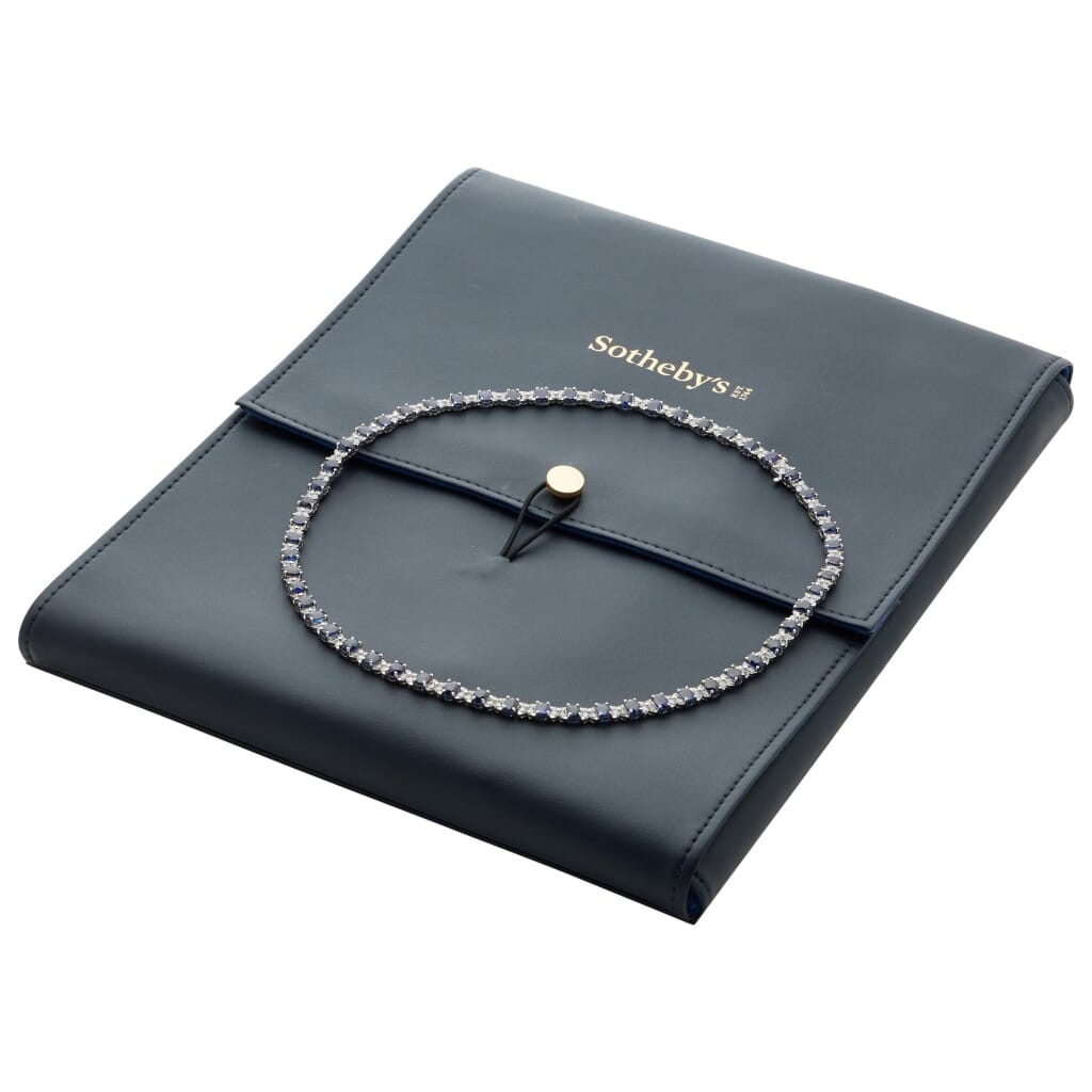White Gold, 24.75ctw Sapphire and Diamond Necklace