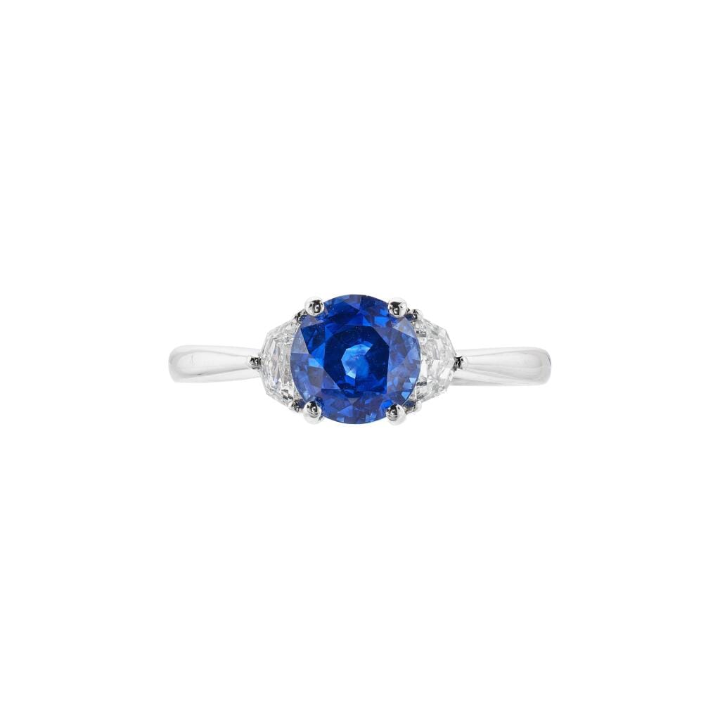 White Gold, 1.83ct Madagascar Sapphire and Diamond Ring