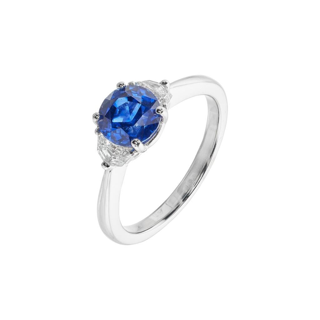 White Gold, 1.83ct Madagascar Sapphire and Diamond Ring