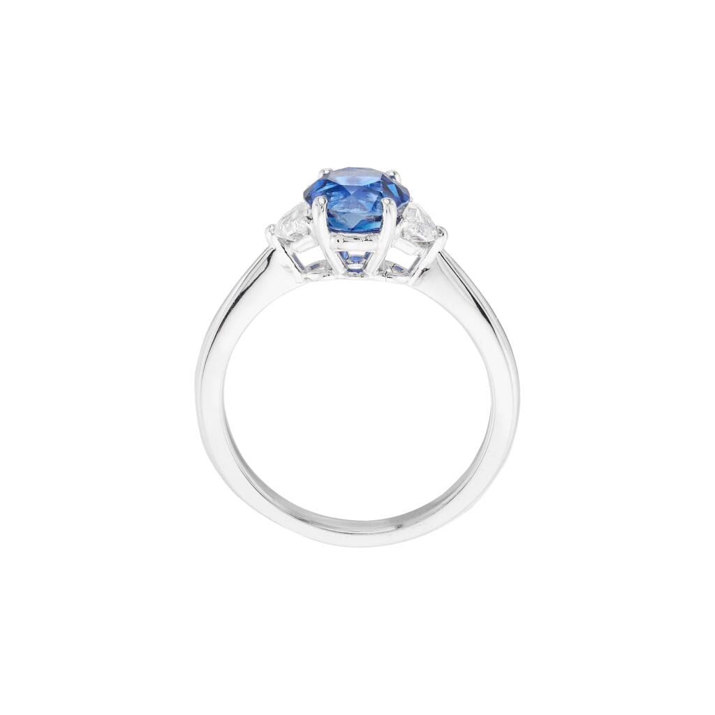 White Gold, 1.83ct Madagascar Sapphire and Diamond Ring