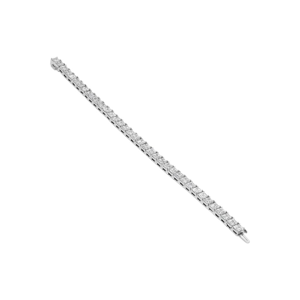 Platinum and 19.32ctw Asscher Cut Diamond Tennis Bracelet
