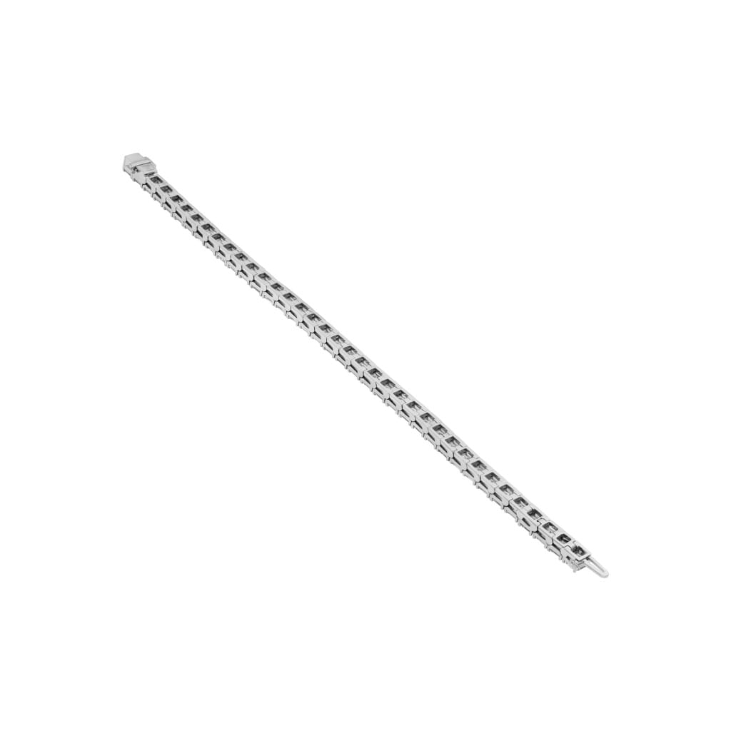 Platinum and 19.32ctw Asscher Cut Diamond Tennis Bracelet