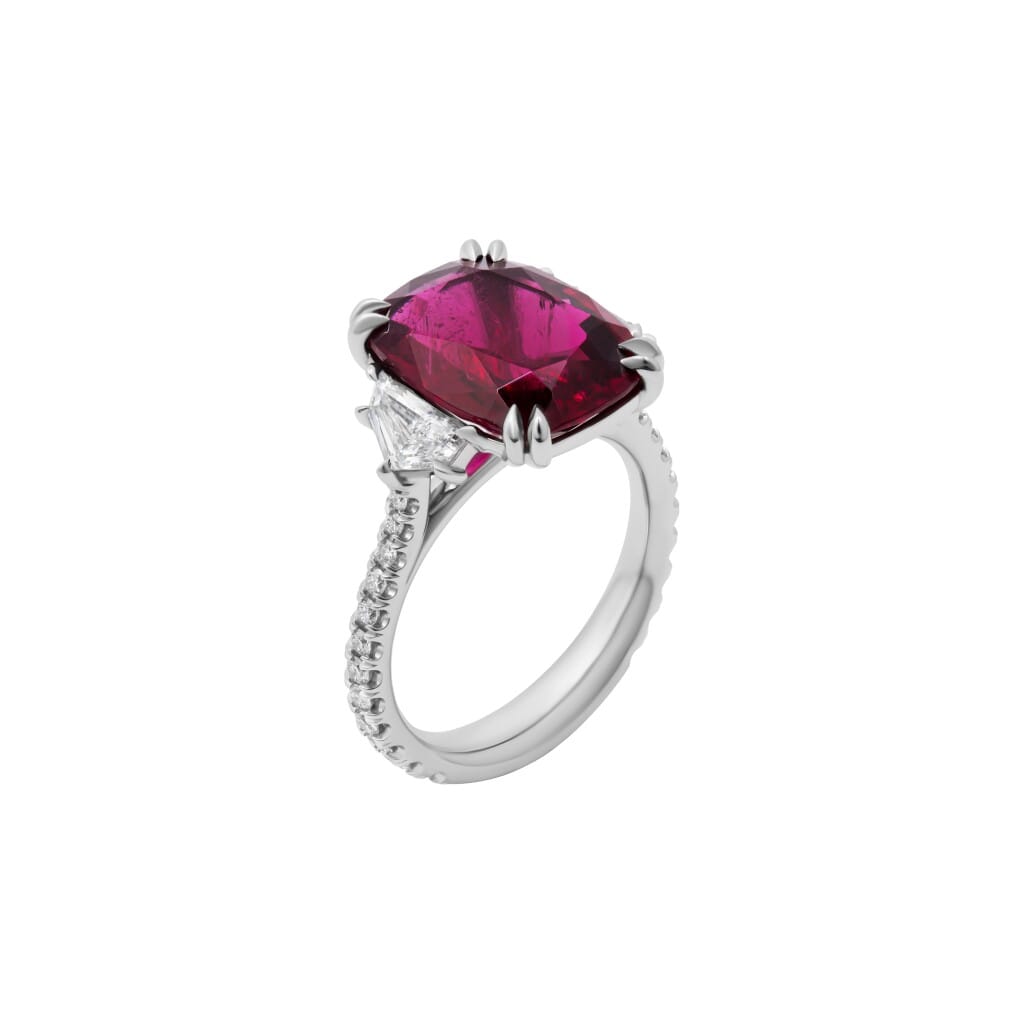 Platinum, 5.30ct Tourmaline and Diamond Ring