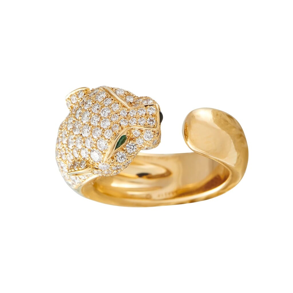 Gold, Emerald, Onyx and Diamond Panthère de Cartier Ring