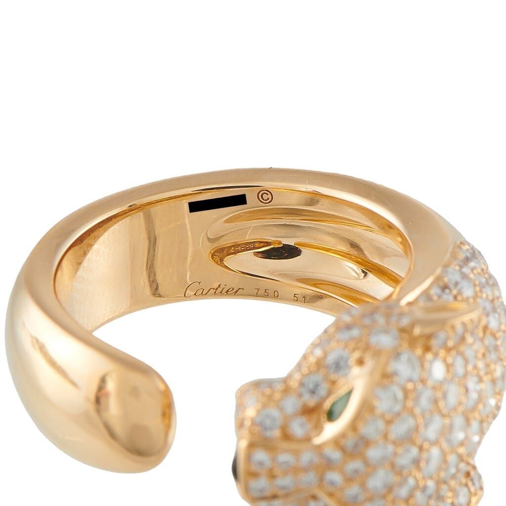 Gold, Emerald, Onyx and Diamond Panthère de Cartier Ring