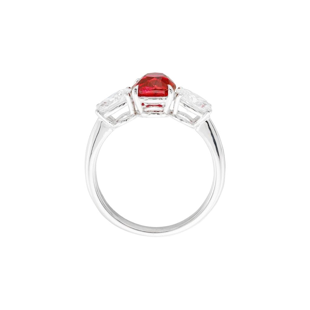 White Gold, 1.60ct Burmese Pigeon's Blood Ruby and Diamond Ring