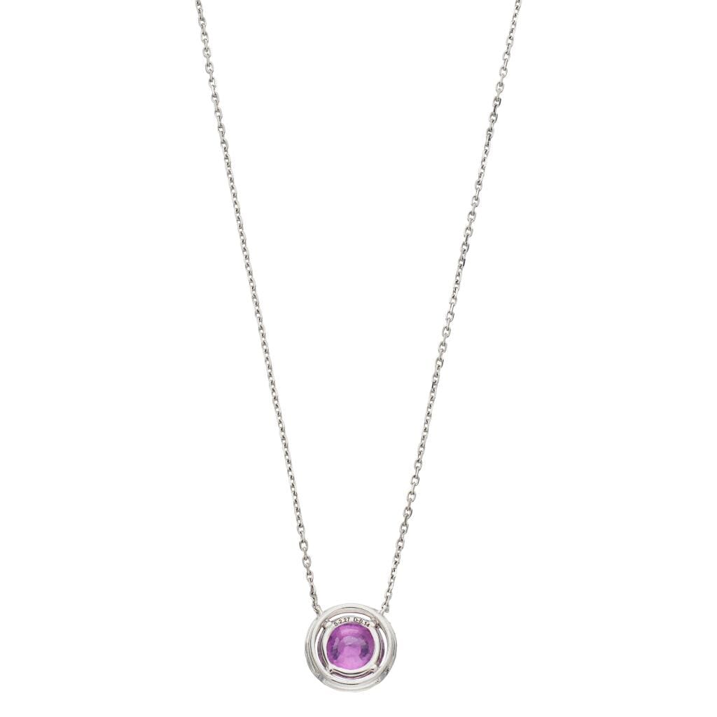 White Gold, 2.27ct Ceylon Pink Sapphire and Diamond Pendant Necklace