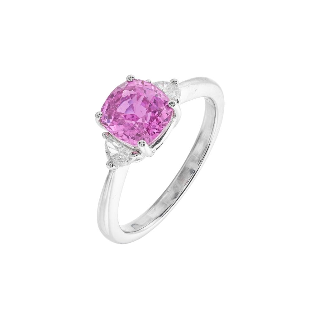 White Gold, 2.32ct Madagascar Pink Sapphire and Diamond Ring