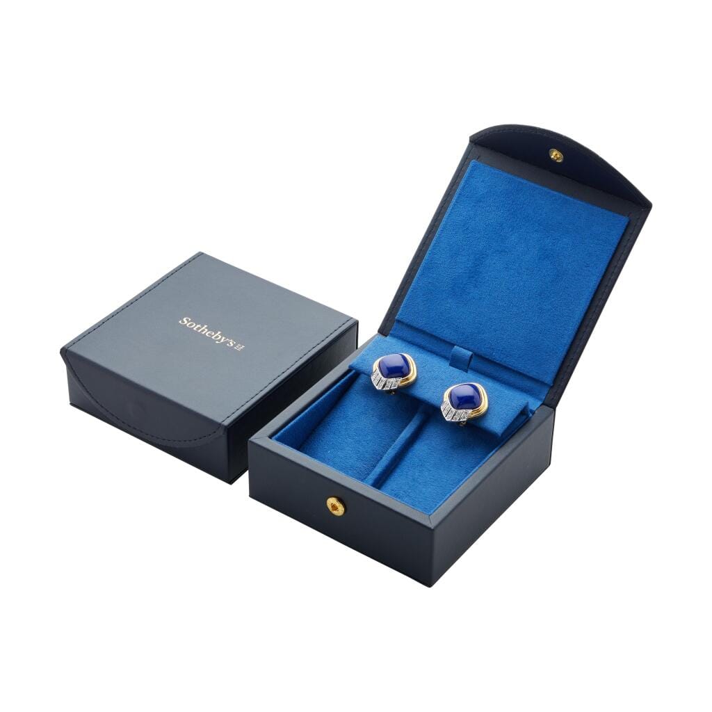 Gold, White Gold, Lapis Lazuli and Diamond Earclips