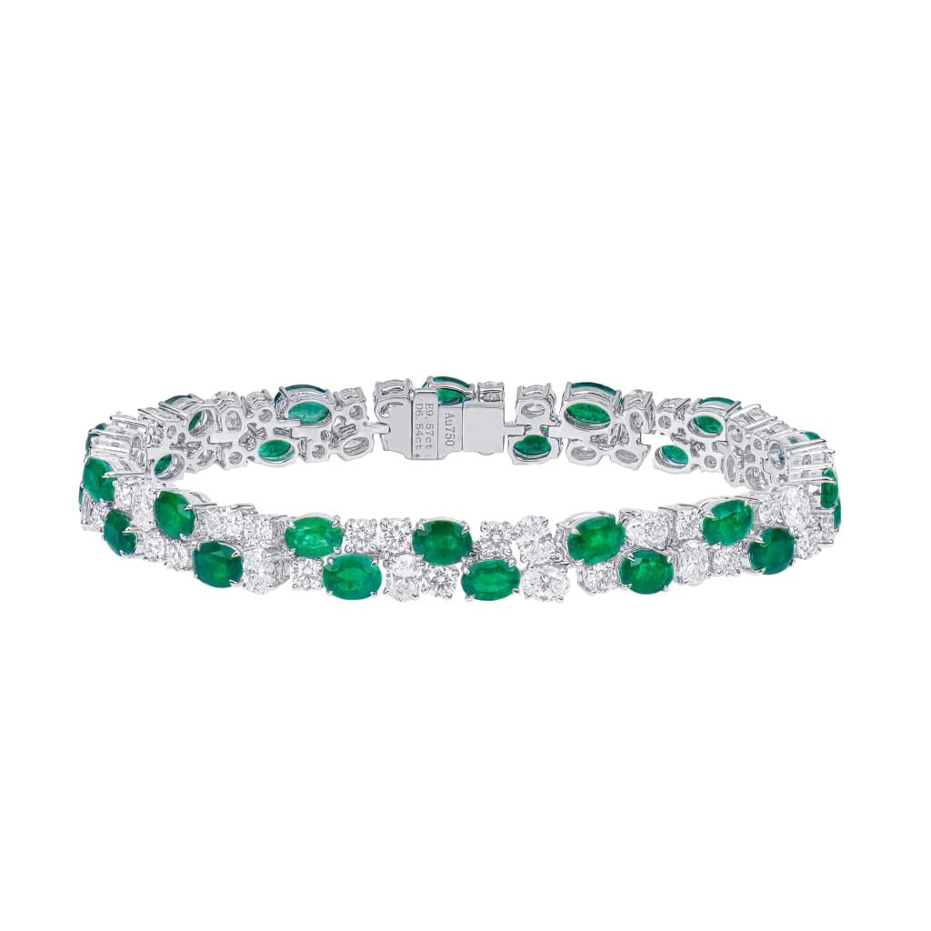 White Gold and Emerald Bracelet