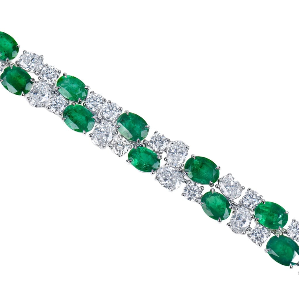 White Gold and Emerald Bracelet