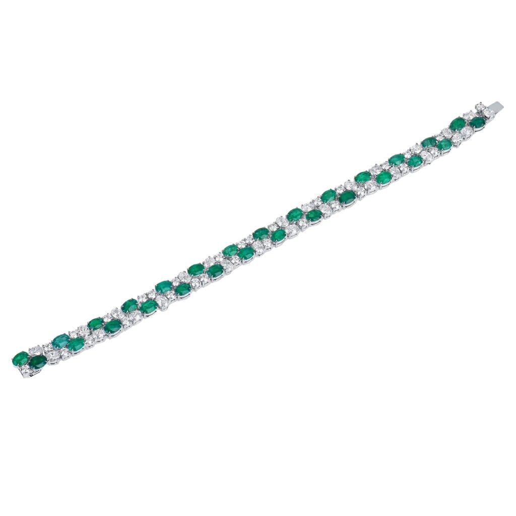 White Gold and Emerald Bracelet