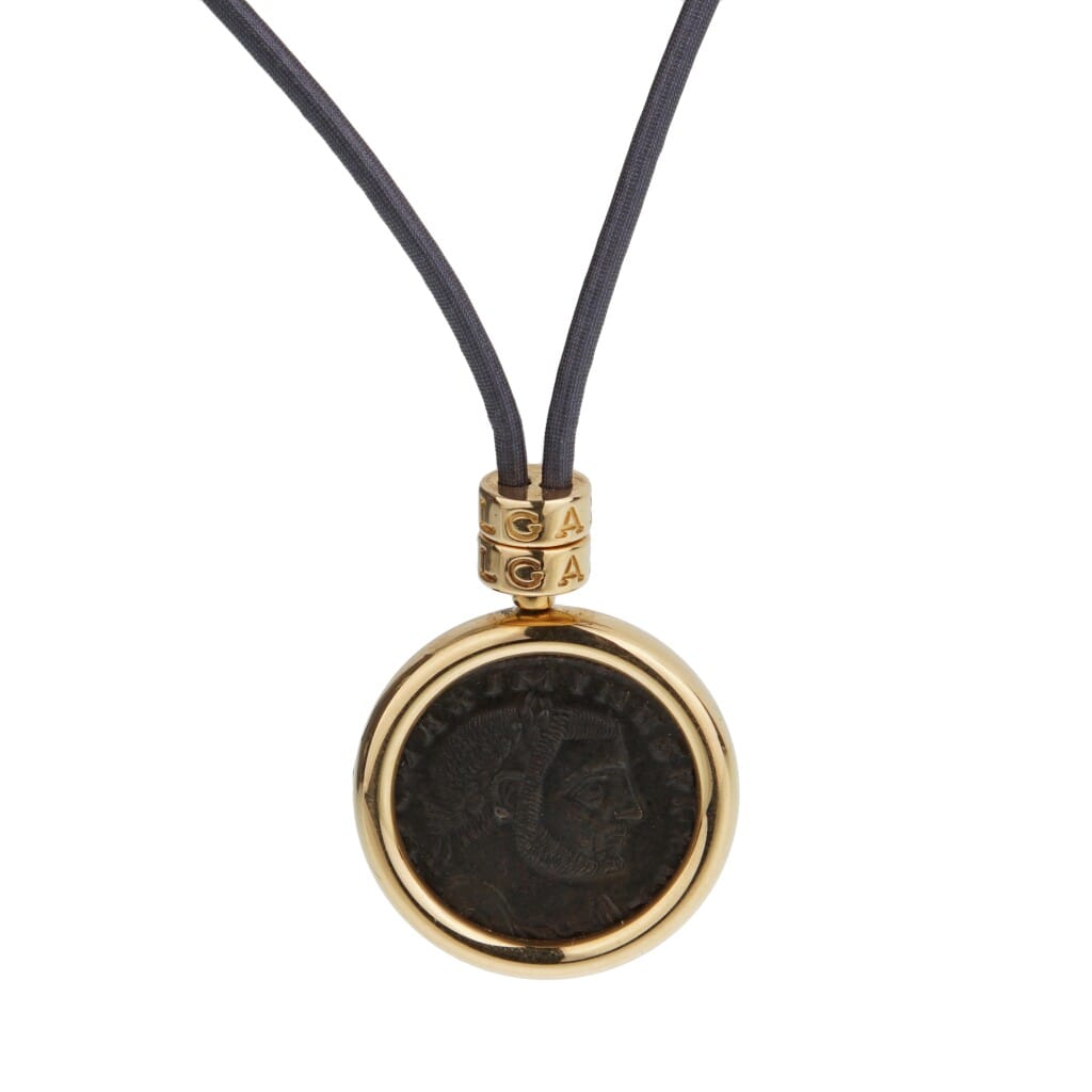 Gold and Ancient Coin Monete Pendant Necklace