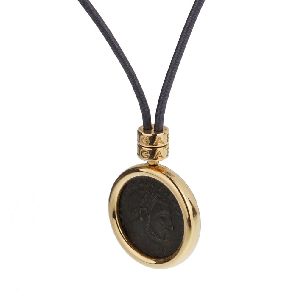 Gold and Ancient Coin Monete Pendant Necklace