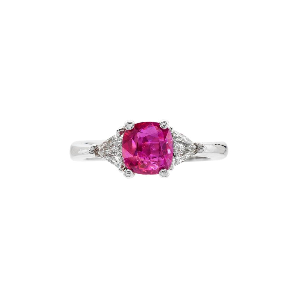 White Gold, 1.64ct Mozambique Ruby and Diamond Ring