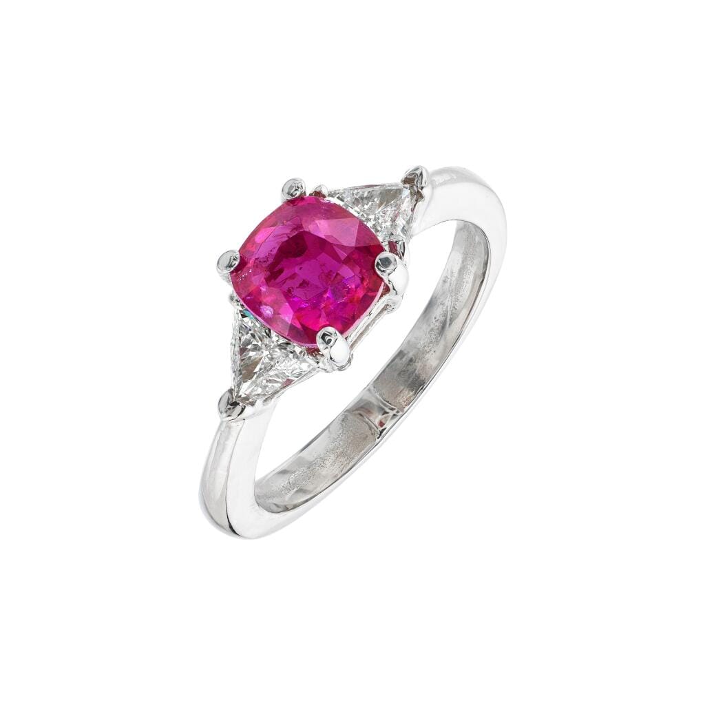White Gold, 1.64ct Mozambique Ruby and Diamond Ring