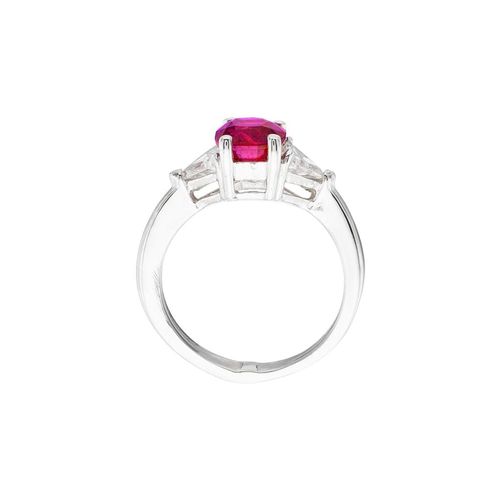 White Gold, 1.64ct Mozambique Ruby and Diamond Ring