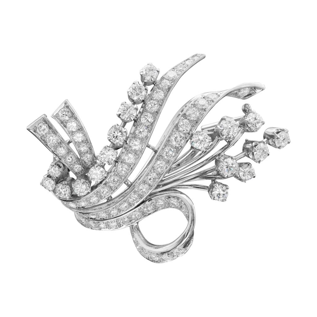 Vintage Platinum and Diamond Brooch