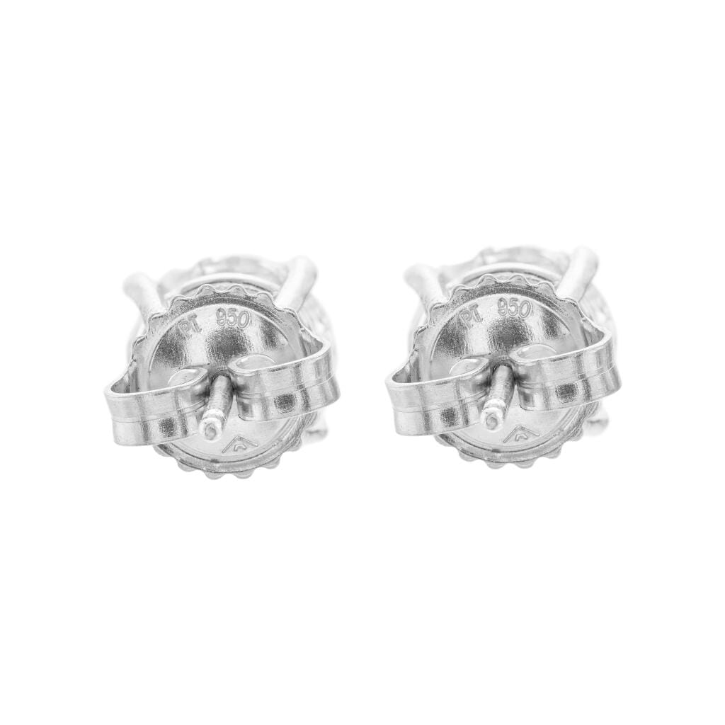 Platinum and 3.01ctw Round Brilliant Cut Diamond Stud Earrings