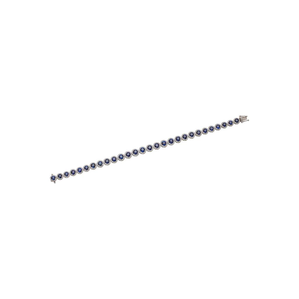 White Gold, 8.70ctw Sapphire and Diamond Tennis Bracelet