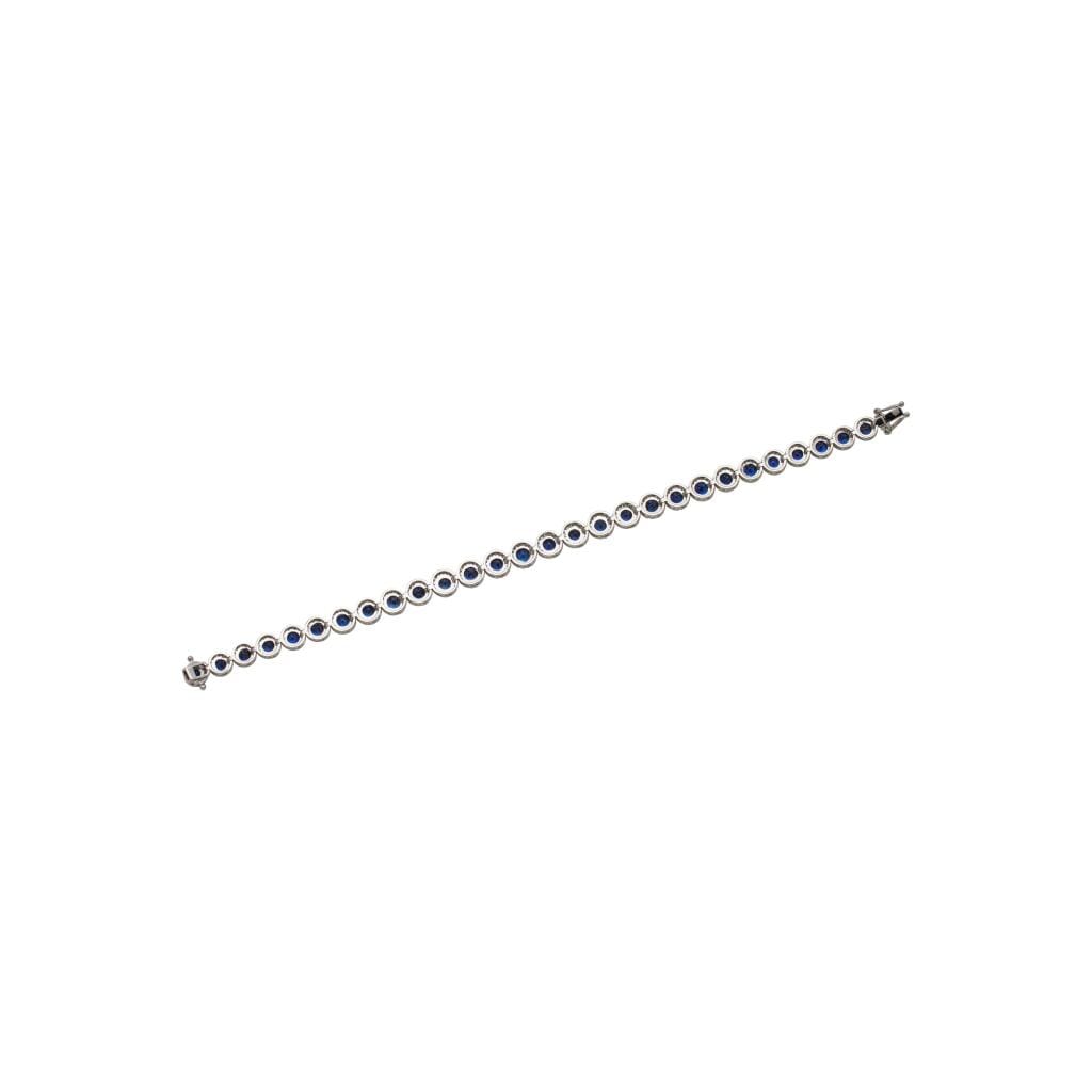 White Gold, 8.70ctw Sapphire and Diamond Tennis Bracelet