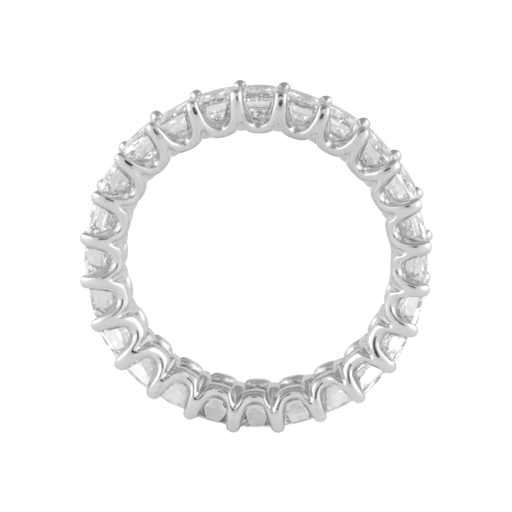 White Gold and 4.10ctw Emerald Cut Diamond Eternity Band Ring