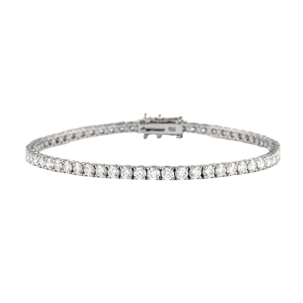 White Gold and 4.85ctw Round Brilliant Cut Diamond Tennis Bracelet