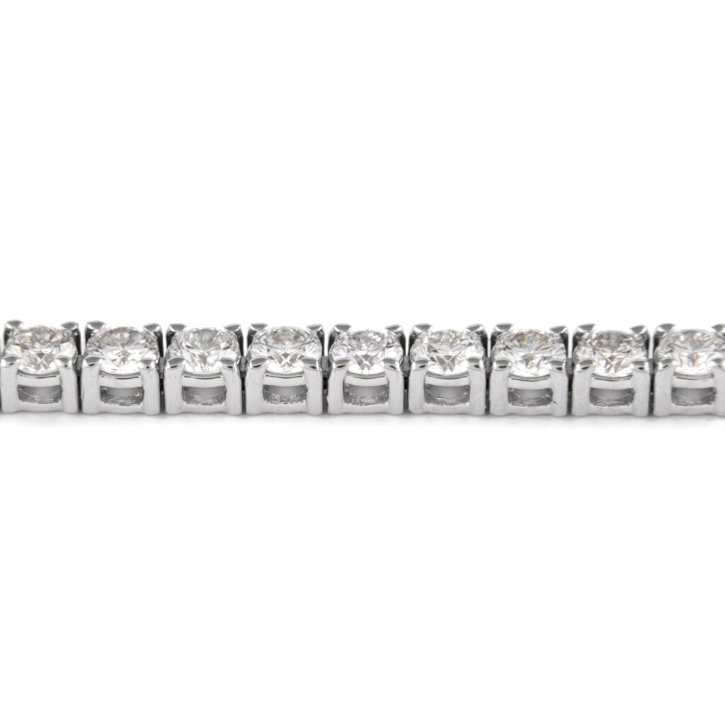 White Gold and 4.85ctw Round Brilliant Cut Diamond Tennis Bracelet