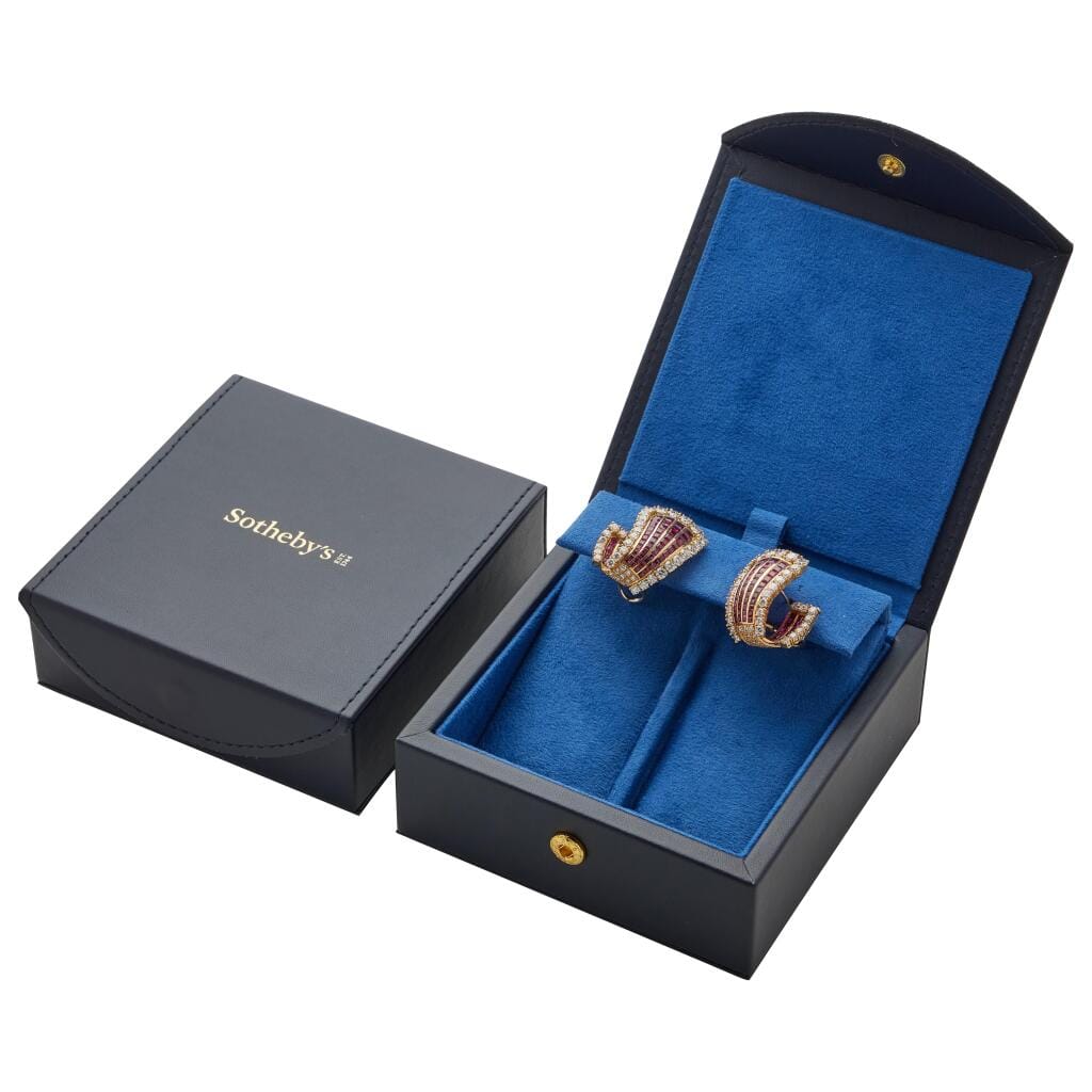 Gold, Diamond and Ruby Earclips