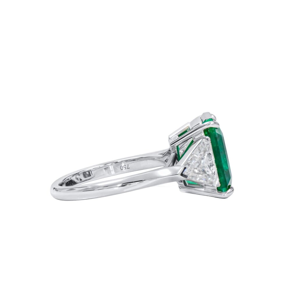 White Gold, 5.71ct Colombian Emerald and Diamond Ring